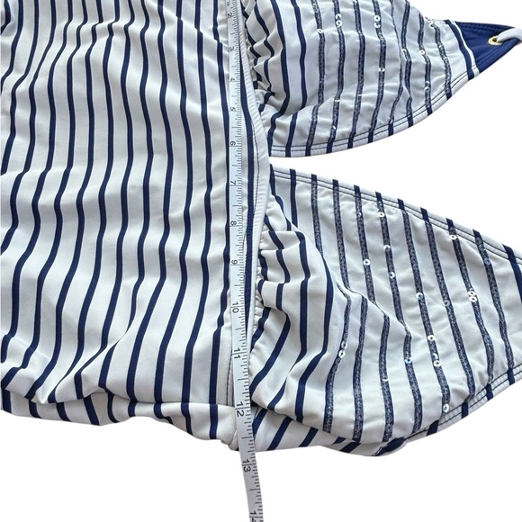 Sperry Top-Sider Yacht Clubbin’ Striped One Piece Swimsuit Sequin Details Size S - Picture 13 of 16